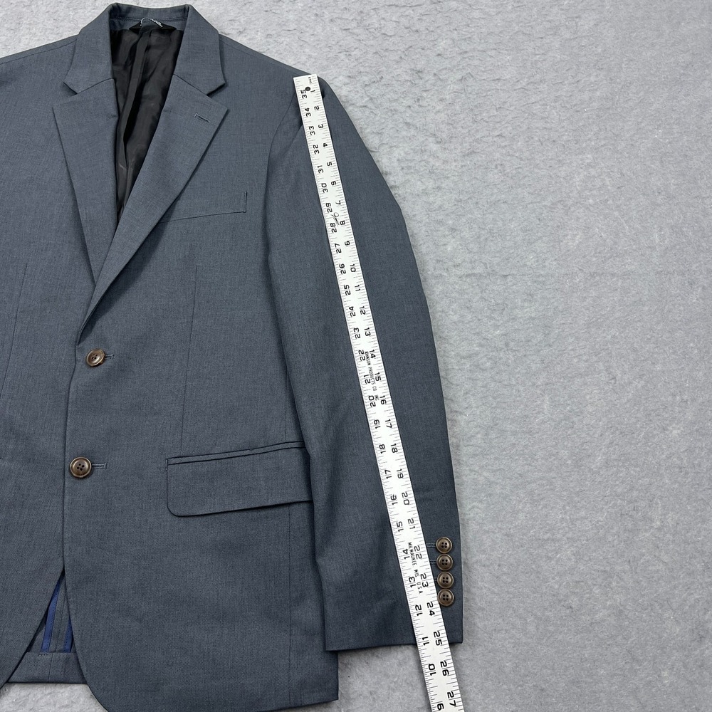 Haggar Blazer Mens 38R‎ Gray Two Button Vented Smart Wash Suit Jacket Slim Fit - Picture 13 of 16